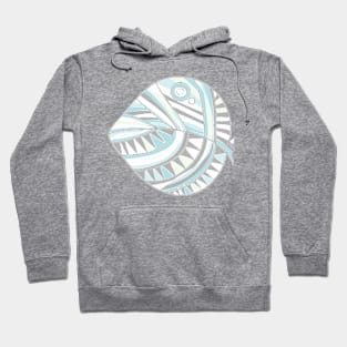 Mazipoodles New Fish Head Leaf White Gray Teal Blue Hoodie